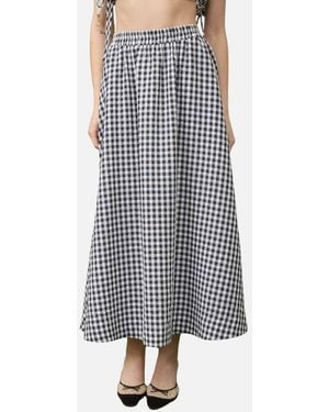 Blu Pepper Gingham Maxi Skirt - Black