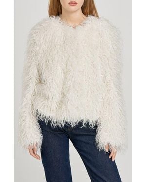 Wayf X Sara Walker Bridgette Faux Fur Jacket - White