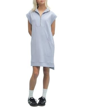 Wishlist Scuba Half-Zip Minidress - Blue
