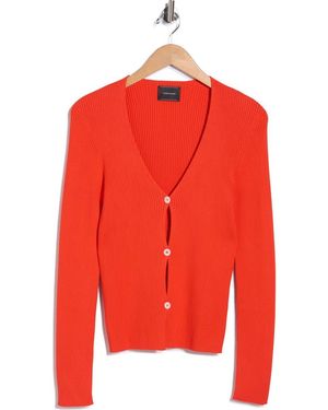 Longchamp V-Neck Cardigan - Red
