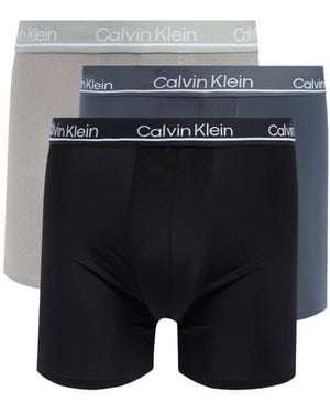 Calvin Klein 3-Pack Microfiber Boxer Briefs - Gray