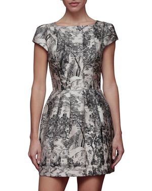 Avec Les Filles Toile Fit & Flare Minidress - Gray