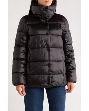 BCBGeneration Water Resistant Snap Front Puffer Jacket - Black