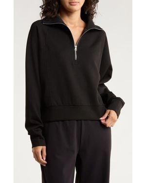 X By Gottex Scuba Knit Half Zip Sweatshirt - Black