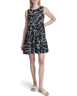 DKNY Commuter Sleeveless Swing Minidress - Black