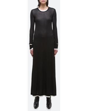 Helmut Lang Double Layer Long Sleeve Maxi Dress - Black