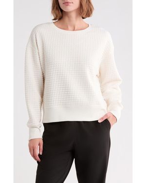 Balance Collection Nancy Quilted Pullover Sweatshirt - White