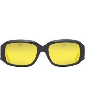 Vuarnet 55Mm Alpine Vision Resort Rectangle Sunglasses - Yellow
