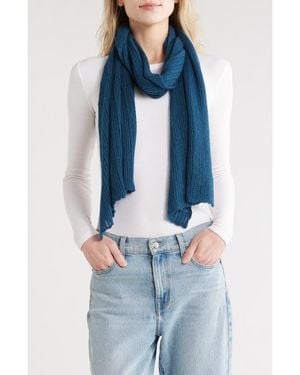 Portolano Open Knit Wrap Scarf - Blue