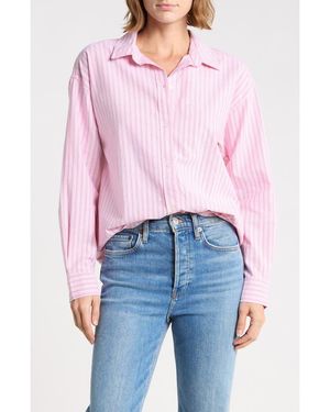 Beach Lunch Lounge Cidney Oversize Cotton Button-Up Shirt - Pink
