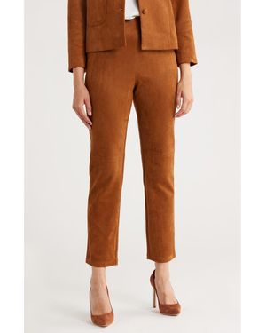 Gemma Jane Faux Suede Ankle Pants - Brown
