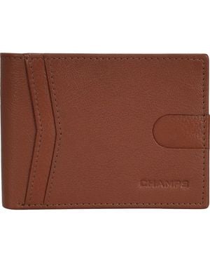 CHAMPS Onyx Id Flap Leather Bifold Wallet - Brown