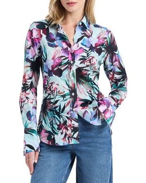 Robert Graham Priscilla Long Sleeve Woven Shirt - Blue