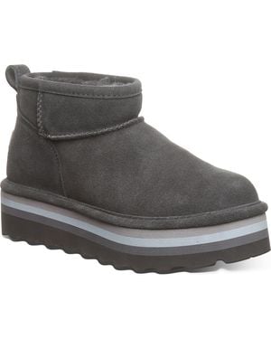 BEARPAW Retro Shorty Water Repellent Platform Boot - Gray