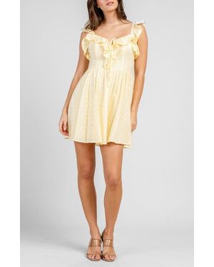 Beivy Eyelet Lawn Short Dress - Natural