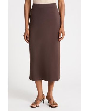 Vince Pull-On Midi Skirt - Brown