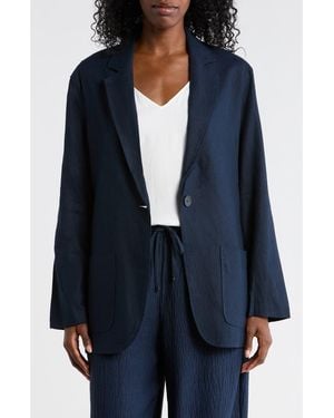 Max Studio One Button Blazer - Blue