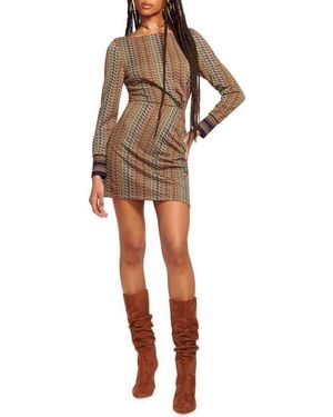 Ramy Brook Wheller Long Sleeve Minidress - Multicolor