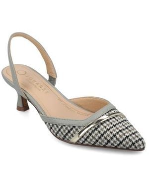 Journee Collection Nellia Slingback Pointed-Toe Pump - White