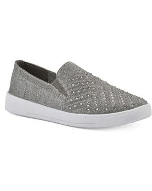 White Mountain Upbring Rhinestone Slip-On - Gray