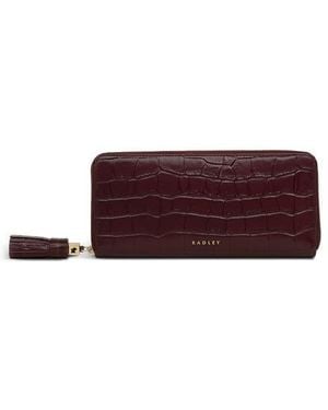 Radley Noble Alley Croc Embossed Zip Wallet - Purple