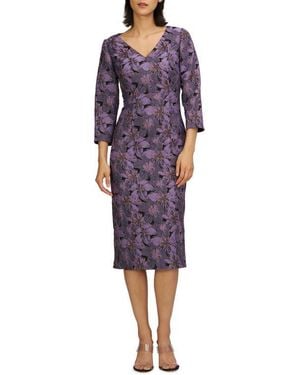 JS Collections Elliana Long Sleeve Sheath - Purple