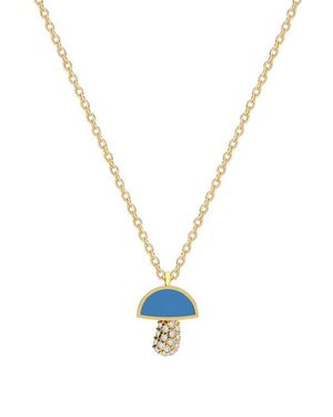 Gabi Rielle Crystal Pavè Mushroom Pendant Necklace - Metallic