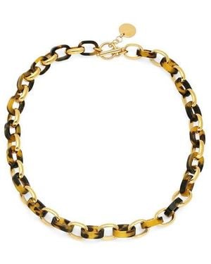 Steeltime Simulated Tortoise Shell Link Necklace - Metallic