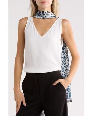 Vince Camuto Leopard Print Oblong Scarf - White