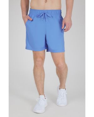 90 Degrees Madras Power 7-Inch Shorts - Blue