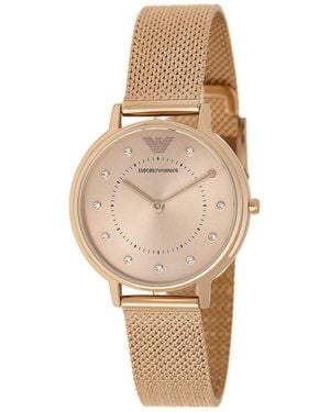 Emporio Armani Crystal Mesh Strap Watch, 32Mm - Metallic