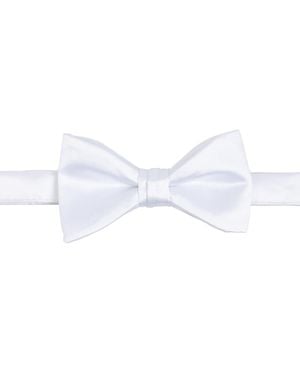Con.struct Solid Satin Pre-Tied Bow Tie - White