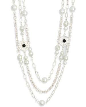 Karine Sultan Triple Row Chain Necklace - White