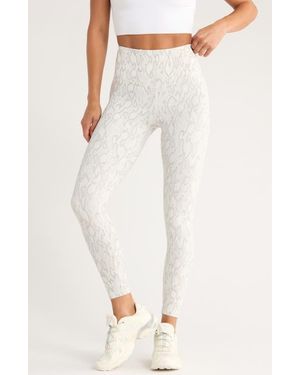 Zella Studio Luxe Print High Waist 7/8 Leggings - Natural