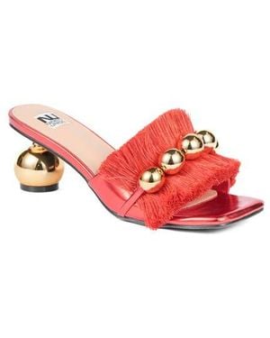 Ninety Union Miami Fringed Orb Heel Slide Sandal - Red