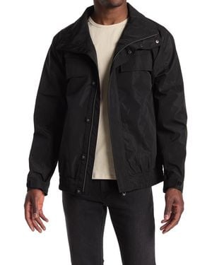 Noize Bonded Poly Rain Bomber Jacket - Black