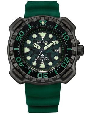 Citizen Promaster Dive Faux Leather Strap Watch, 46Mm - Green