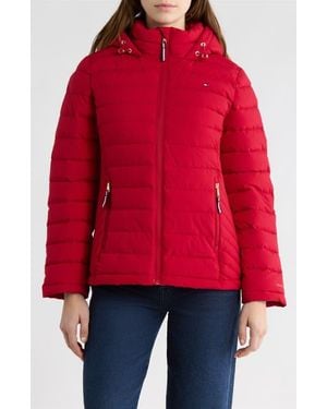 Tommy Hilfiger Stretch Water Resistant Quilted Jacket - Red