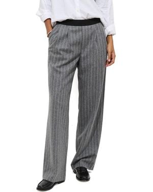 Alex Mill Primrose Pinstripe Pleated Wool Pull-On Pants - Gray