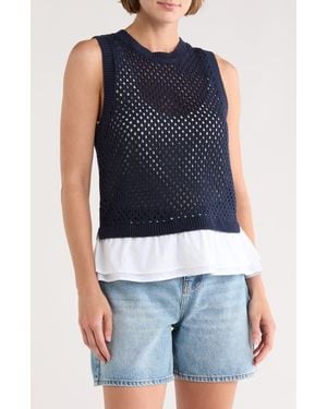 Sanctuary Perfect Mix Cotton Sweater Vest - Blue