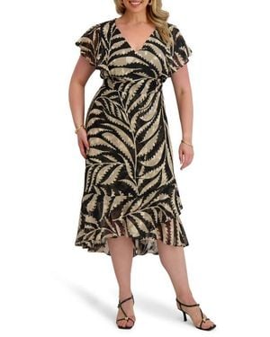 Kensie Print Burnout Chiffon Midi Dress - Multicolor