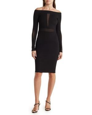 Love By Design Emma Illusion Mesh Strapless Dress - Black