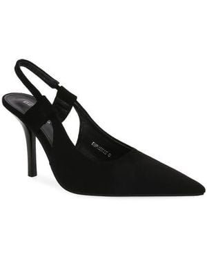 BERNESS Faux Suede Slingback Stiletto Pump - Black
