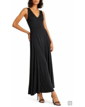 Love By Design Geneva V-Neck Sleeveless Maxi Dress - Black