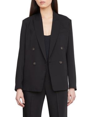 Vince Double Breasted Crepe Blazer - Black