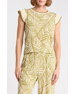 DR2 by Daniel Rainn Mixed Media Top - Yellow