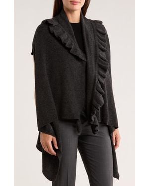 La Fiorentina Wool & Cashmere Ruffle Vest - Black