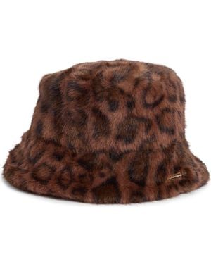 Steve Madden H-Zoe Leopard Print Bucket Hat - Brown