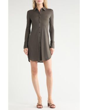 Helmut Lang Long Sleeve Jersey Shirtdress - Black