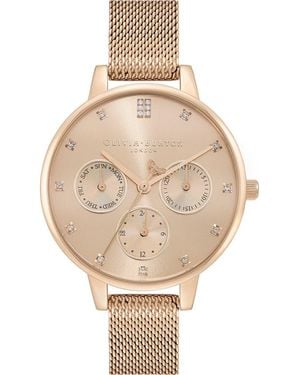 Olivia Burton Multifunction Mesh Strap Watch, 34Mm - Metallic